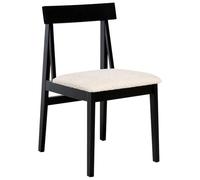 Beliani Lot de 2 Chaises de Salle à Manger Structure en Bois Noir Assise en Polyester Bou eige Isle