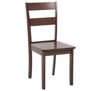 Beliani Lot de 2 Chaises de Salle à Manger Style Rustique Traditionnel en Bois d'Hévéa Marron Foncé Georgia
