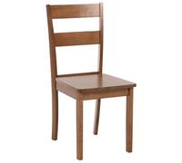 Beliani Lot de 2 Chaises de Salle à Manger Style Rustique Traditionnel en Bois d'Hévéa Marron Georgia
