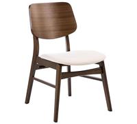 Beliani Lot de 2 Chaises de Salle à Manger Traditionnel en Bou ssise Rembourrée Marron et Blanc Cassé Mayer