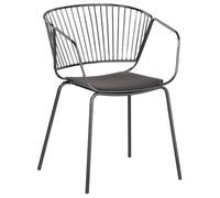 Beliani - Lot de 2 Chaises - Rigby - en Métal et Simili-Cuir, Noir