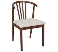 Beliani Lot de 2 Chaises en Bois Foncé Salle à Manger Assise Tapissée Beige Clair Craig