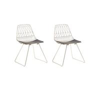 Beliani - Lot de 2 Chaises - Harlan - en Métal et Simili-cuir, Doré et Noir