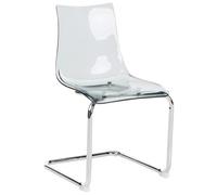 Beliani Lot de 2 Chaises Moderne en Plastique Salle à Manger Transparent Noir Marshall
