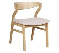 Beliani Lot de 2 Chaises Rétro en Bouclé Salle à Manger Assise Tapissée Bois Clair et Beige Maroa
