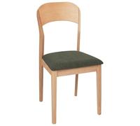 Beliani Lot de 2 Chaises Traditionnel en Bois Marron Clair et Tissu Salle à Manger Vert Foncé Alvin