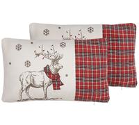 Beliani - Lot de 2 Coussins avec Motif de Renne - Sven - 30 x 50 cm; en Tissu Po