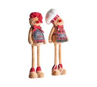 Beliani Lot de 2 Décorations de Noël en Tissu en Forme de Pain d'Épices sur Pied Marron Flakavatnet