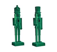 Beliani Lot de 2 Figurines Casse-Noisettes en Synthétique Décoration de Noël Vert Flatey