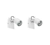 Beliani Lot de 2 Lampes Murales en Métal Blanc Montées sur Cadre Carré Bonte
