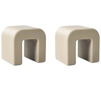 Beliani Lot de 2 Tables d'Appoint Tabourets Modernes en Synthétique Multifonctionnel Salon Terrasse Résistance à la Rouille et à l'eau Beige Sable Mozia