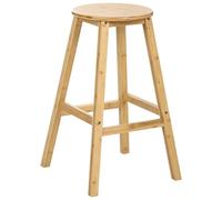 Beliani Lot de 2 Tabourets de Bar Classique en Bois de Bambou Cuisine Salle à Manger Marron Clair Ancelle