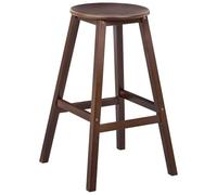 Beliani Lot de 2 Tabourets de Bar Classique en Bois de Bambou Cuisine Salle à Manger Marron Foncé Ancelle