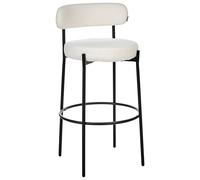 Beliani Lot de 2 Tabourets de Bar Pieds en Acier Dossier sans Accoudoirs en Tissu Bou lanc Allison