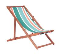 Beliani Lot de 2 Toiles de Remplacement pour Chaises Longues en Polyester Motif Rayé Multicolore Vert Anzio/Avellino