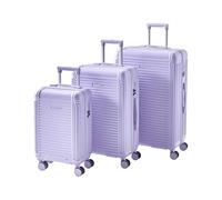 Beliani Lot de 3 Valises en Matière Synthétique et Fer 3 Tailles Serrure TSA Antivol Fermeture Eclair Roues Silencieuses Violettes Myntis