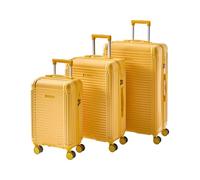 Beliani Lot de 3 Valises en Matière Synthétique et Fer 3 Tailles Serrure TSA Antivol Fermeture Eclair Roues Silencieuses Jaunes Myntis