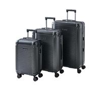 Beliani Lot de 3 Valises en Matière Synthétique et Fer 3 Tailles Serrure TSA Antivol Fermeture Eclair Roues Silencieuses Gris Graphite Myntis