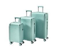 Beliani Lot de 3 Valises en Matière Synthétique et Fer 3 Tailles Serrure TSA Antivol Fermeture Eclair Roues Silencieuses Vertes Myntis