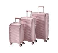 Beliani Lot de 3 Valises en Matière Synthétique et Fer 3 Tailles Serrure TSA Antivol Fermeture Eclair Roues Silencieuses Roses Myntis