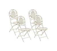 Lot De 4 Chaises De Jardin Blanc Cassé Bivio Blanc