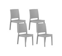 Beliani - Lot de 4 Chaises de Jardin - Fossano- en Matière Synthétique, Gris Cla