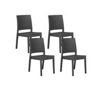 Beliani - Lot de 4 Chaises de Jardin - Fossano- en Matière Synthétique, Gris Fon