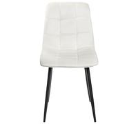 Beliani Lot de 4 Chaises de Repas Salle à Manger Moderne Pieds en Métal Sièges en Velours Blanc Cassé Powell