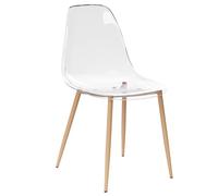 Beliani Lot de 4 Chaises de Salle à Manger Moderne Minimaliste sans Accoudoirs Assise en Plastique Transparentes Takilma