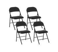 Beliani - Lot de 4 Chaises Pliantes - Sparks - en Tissu Maillé et Métal, Noir