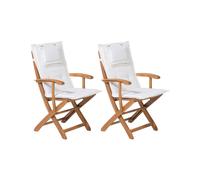 Beliani - Lot de chaises de Jardin - Maui - en Bois d'Acacia, avec Coussins