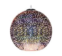 Beliani Luminaire Lampe Suspension Design En Forme de Boule en Verre Cuivré E27 Max. 60W Lumière Multicolore Effet Néon pour Salle à Manger Moderne