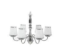 Beliani Lustre 6 Bras en Métal Chromé et Abat-jours Effet Cristaux E14 40W Éclairage de Style pour Salon au Design Glamour et Vintage Classique