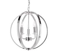 Beliani Lustre en Fer Lampe Suspendue Cristal Finition Chromée Salon Salle à Manger Argenté Tenoiro