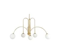 Beliani Lustre Forme Fontaine à 6 Emplacements d'Ampoule en Métal Doré Elégant Forbes