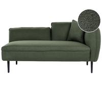 Beliani Méridienne Angle Droit avec Coussins en Polyester Bouclé Vert Foncé Chevannes