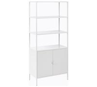 Beliani Meuble de Rangement de Bureau Moderne en Métal Acier Thermolaqué avec 5 Étagères Gris Clair Kauri