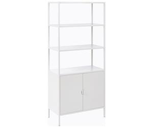 Beliani Meuble de Rangement de Bureau Moderne en Métal Acier Thermolaqué avec 5 Étagères Gris Clair Kauri