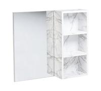 Beliani Meuble de Salle de Bains avec Armoire à Glace Effet Marbre Blanc Joinville
