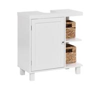 Beliani Meuble-lavabo Blanc Peint Meuble-Vasque Salle Bain Traditionnel