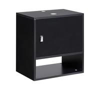 Beliani Meuble Lavabo de Salle de Bain Mural Marron Noir Limeria