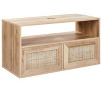 Beliani Meuble Lavabo Mural Naturel Panneau de Particules de Bois Boho