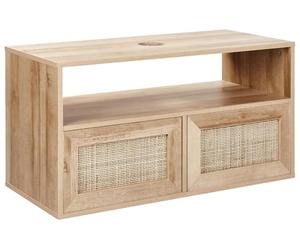 Beliani Meuble Lavabo Mural Naturel Panneau de Particules de Bois Boho