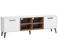 Beliani - Meuble TV - Alloa - Blanc et Marron 2 Portes