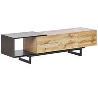 Beliani - Meuble TV - Fiora - en MDF et Acier, Bois Clair et Noir