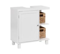 Beliani Meuble-Vasque de Salle de Bain Traditionnel en MDF sur Pieds avec Étagères Blanc Pacllon