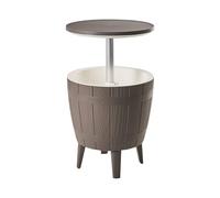 Beliani Mini-Bar de Jardin avec Glacière en Polypropylène Hauteur Réglable Rond 48 cm Taupe Slig