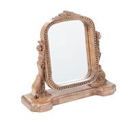 Beliani Miroir de Maquillage Décoratif en Bois de Manguier Grossissant Marron Diszna