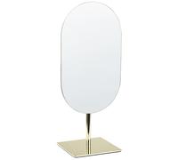 Beliani Miroir de Table Décoratif pour Maquillage Beauté 16 x 37 cm en Métal Doré Cantal