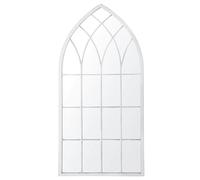 Beliani Miroir Mural au Style Gothique 115 x 50 cm avec Cadre Décoratif en Métal Gris Argenté pour Salle d'Entrée